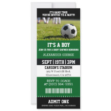 Het Is Een Jongen Voetbal Baby Shower Ticket