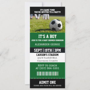 Het Is Een Jongen Voetbal Baby Shower Ticket Kaart