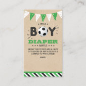 Het is een jongen! Voetbal Gecoed Baby shower Luie Informatiekaartje (Voorkant)