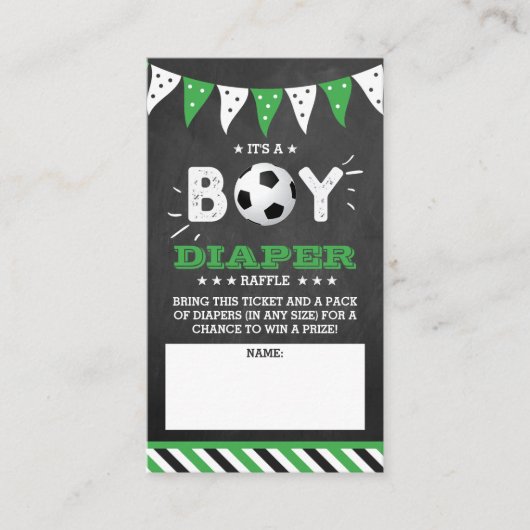 Het is een jongen! Voetbal Gecoed Baby shower Luie Informatiekaartje (Voorkant)