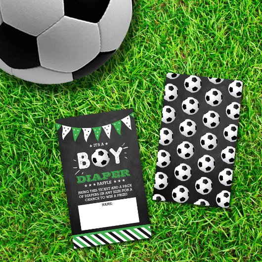 Het is een jongen! Voetbal Gecoed Baby shower Luie Informatiekaartje