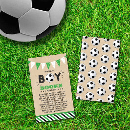 Het is een jongen! Voetbal Thema Baby shower Boek  Informatiekaartje