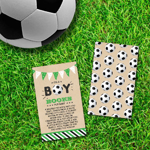 Het is een jongen! Voetbal Thema Baby shower Boek  Informatiekaartje