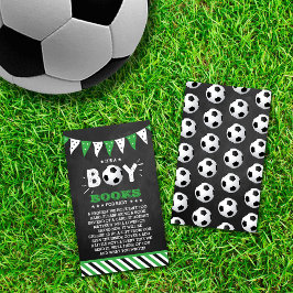 Het is een jongen! Voetbal Thema Baby shower Boek  Informatiekaartje