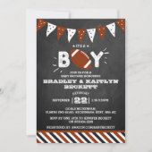 Het is een jongen! Voetbal Thema Gezamenlijke Baby Kaart (Voorkant)