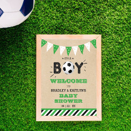 Het is een jongen! Voetbal Theme Baby shower Welko Poster