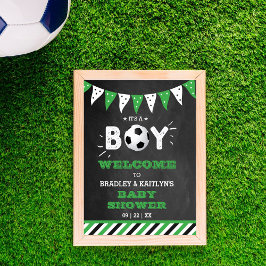 Het is een jongen! Voetbal Theme Baby shower Welko Poster