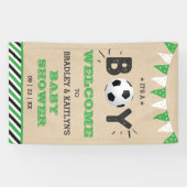 Het is een jongen! Voetbal Theme Baby shower Welko Spandoek (Horizontaal)