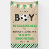 Het is een jongen! Voetbal Theme Baby shower Welko Spandoek (Verticaal)