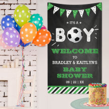 Het is een jongen! Voetbal Theme Baby shower Welko