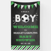 Het is een jongen! Voetbal Theme Baby shower Welko Spandoek (Verticaal)