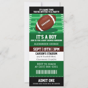 Het Is Een Jongen Voetbal Ticket Baby Shower Kaart