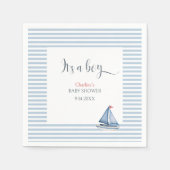 Het is een jongen Waterverf Baby shower servetten  (Voorkant)