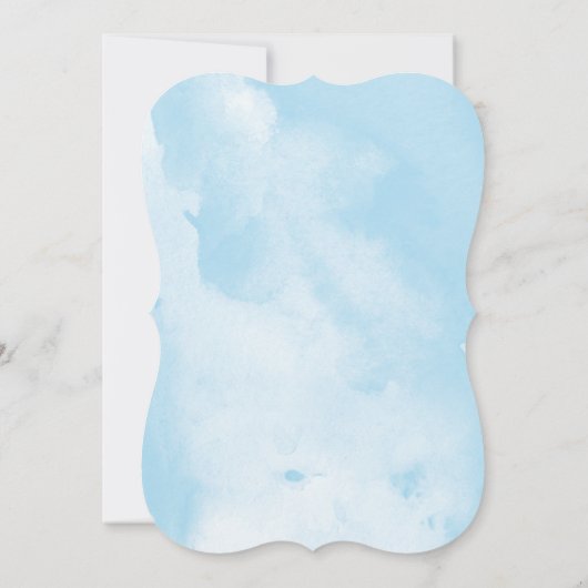 Het is een jongen waterverf blauw en goud baby sho kaart (Achterkant)