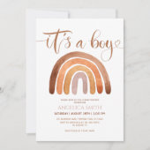 Het is een jongen - Waterverf Boho-regenboogBaby s Kaart (Voorkant)