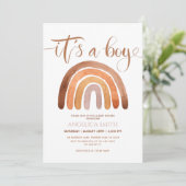 Het is een jongen - Waterverf Boho-regenboogBaby s Kaart (Staand voorkant)