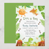 het is een jongen waterverf Dinosaurus Groenery Jo Kaart (Voorkant / Achterkant)