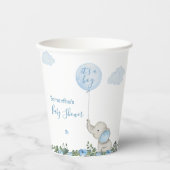 Het is een jongen Waterverf olifant Blue Balloons Papieren Bekers (Voorkant)
