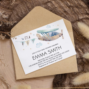 Het is een Jongen Waterverf-vlieger Baby Boy Showe Kaart