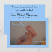 Het is een jongen Wiggly Toes Birth Announcement K Kaart (Voorkant / Achterkant)