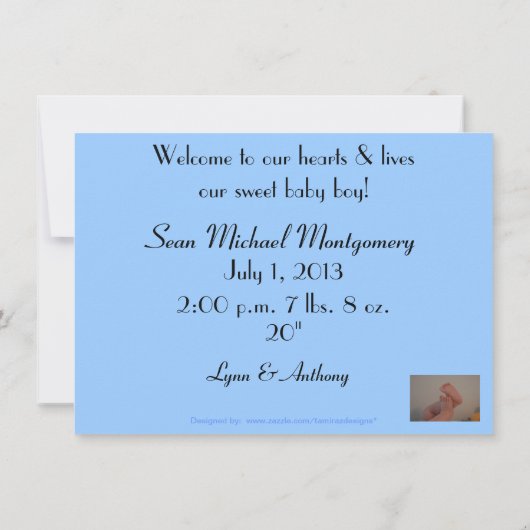 Het is een jongen Wiggly Toes Birth Announcement K Kaart (Achterkant)