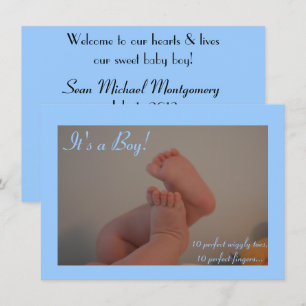 Het is een jongen Wiggly Toes Birth Announcement K Kaart