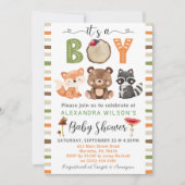 Het is een jongen Woodland Animals Baby shower Kaart (Voorkant)