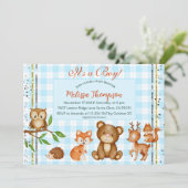 Het is een jongen Woodland Dieren Forest Friends Kaart (Staand voorkant)