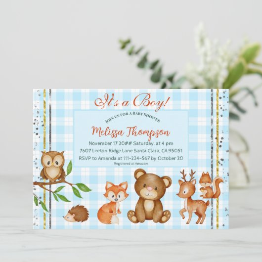 Het is een jongen Woodland Dieren Forest Friends Kaart (Staand voorkant)