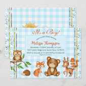 Het is een jongen Woodland Dieren Forest Friends Kaart (Voorkant / Achterkant)