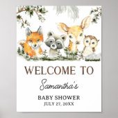 Het is een jongen Woodland dieren welkom Poster (Voorkant)