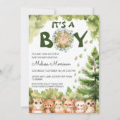 Het is een jongen Woodland door SFD Baby Boy Showe Kaart (Voorkant)