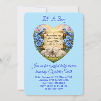Het is een jongen Zachte Blauwe Baby Shower Uitnod Kaart