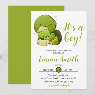 Het is een jongen Zeeschildpad Baby Shower Uitnodi Kaart