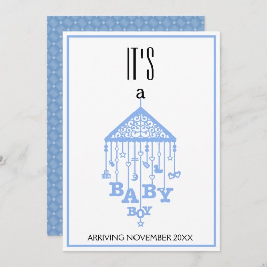 Het is een jongen zwangerschapsaankondiging aankondiging (Voorkant / Achterkant)