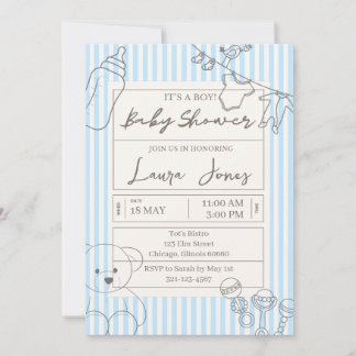 Het is een jongens baby shower Franse thema Kaart