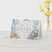 Het is een jongens baby shower kaart (Gele Bloem)