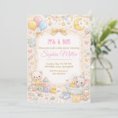 Het is een jongens baby shower uitnodiging (Staand voorkant)