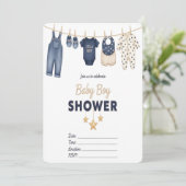 Het is een jongens babyshower uitnodiging  (Staand voorkant)