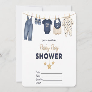Het is een jongens babyshower uitnodiging