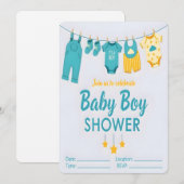 Het is een jongens babyshower uitnodiging (Voorkant / Achterkant)