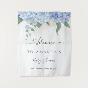 Het is een jongens blauwe Hortensia botanische bab Wandkleed