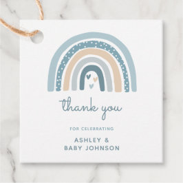 Het is een jongens boho regenboog babyshower bedan bedankjes labels