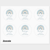 Het is een jongens boho regenboog babyshower bedan ronde sticker (Vel)