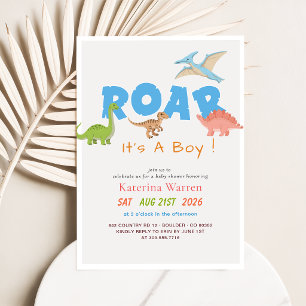 Het is een jongens Dino Dinosaur Baby Shower Kaart