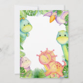 Het is een jongens dinosaurus baby shower feest kaart (Achterkant)