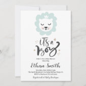 Het is een jongens Leeuwen Baby Shower Uitnodiging (Voorkant)