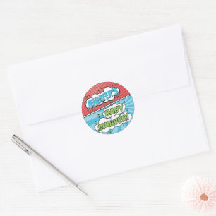 Het Is Een Jongens Stripboek Superhelden Baby Borr Ronde Sticker