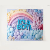 Het is een jongensballonboog-achtergrond wandkleed (Voorkant (horizontaal))