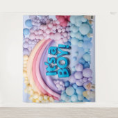 Het is een jongensballonboog-achtergrond wandkleed (Voorkant)
